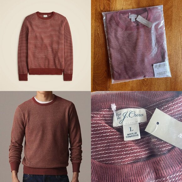 J. Crew Other - J. Crew cotton piqué-stitch sweater L NWT